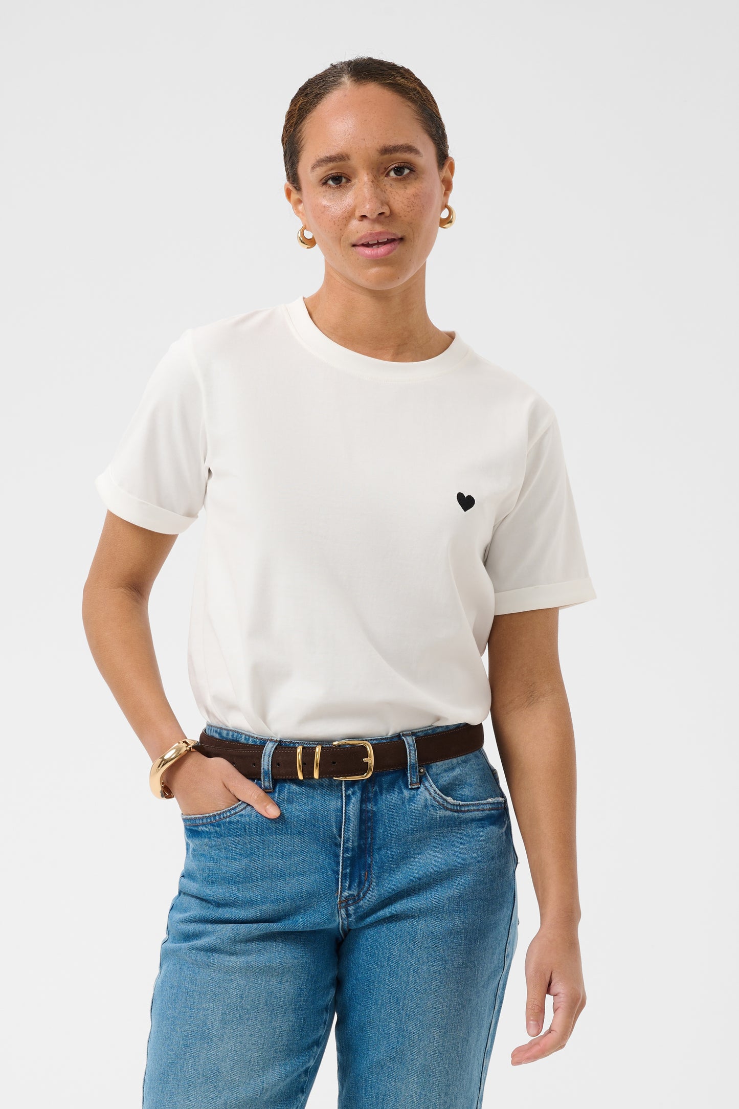 Kaffe KAheart T-Shirt Chalk/Black