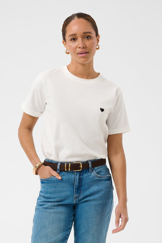 Kaffe KAheart T-Shirt Chalk/Black