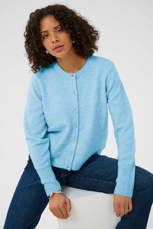 Kaffe KAniel Knit Cardigan Powder Blue Melange