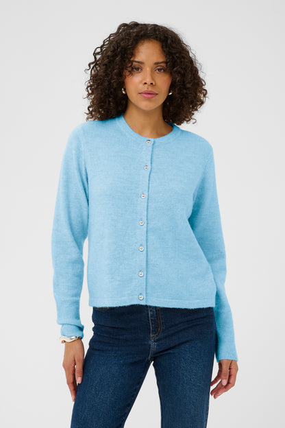 Kaffe KAniel Knit Cardigan Powder Blue Melange
