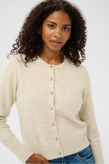 Kaffe KAniel Knit Cardigan Feather Gray Melange