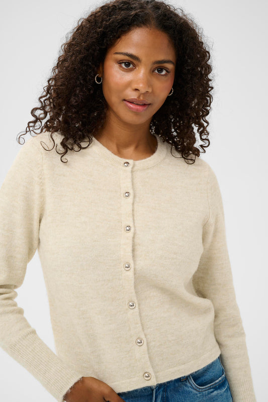 Kaffe KAniel Knit Cardigan Feather Gray Melange