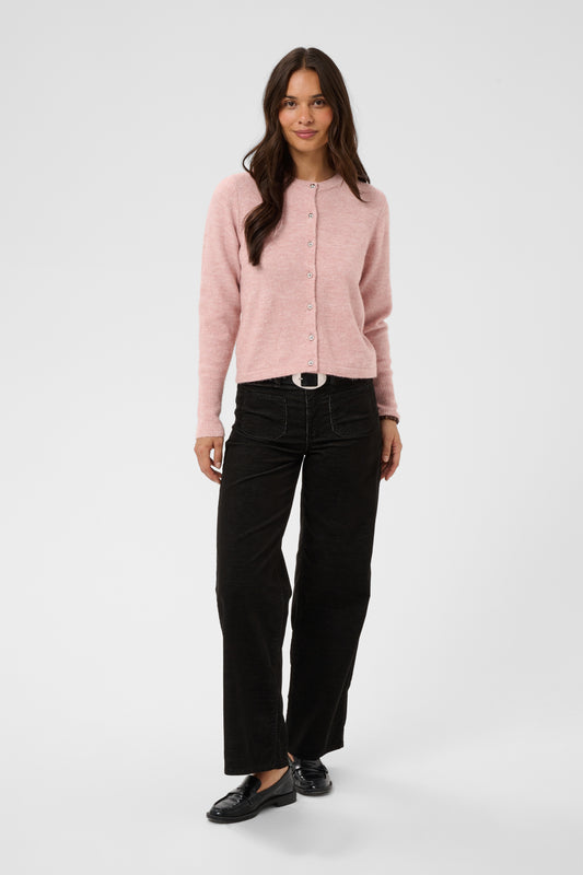 Kaffe KAniel Knit Cardigan Pale Mauve Melange