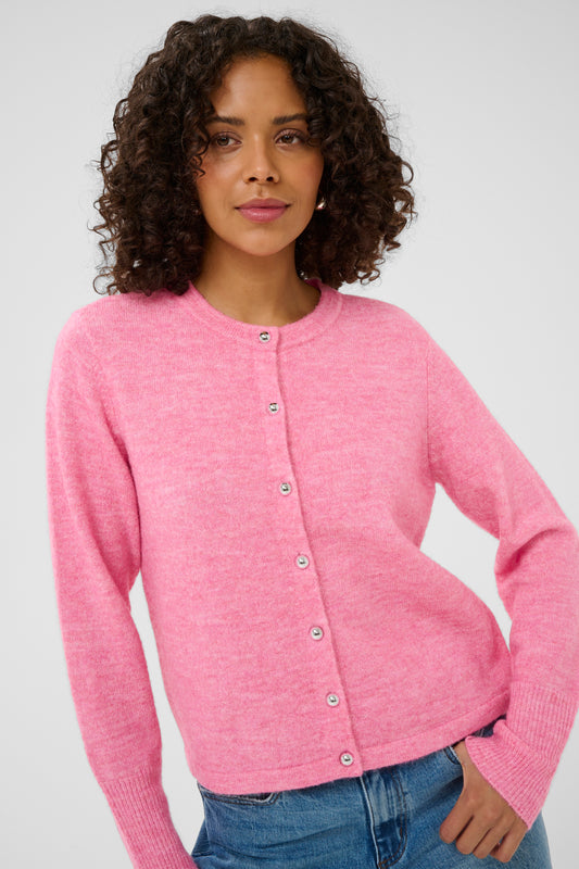 Kaffe KAniel Knit Cardigan Pink Power Melange