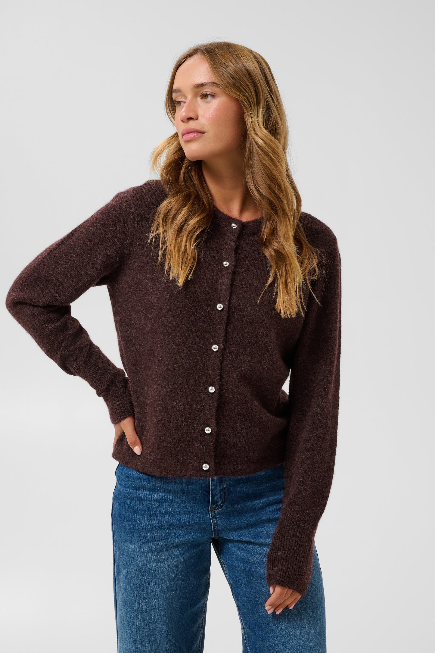Kaffe KAniel Knit Cardigan Fudge Melange