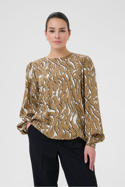 Kaffe Animal Print Mille Blouse