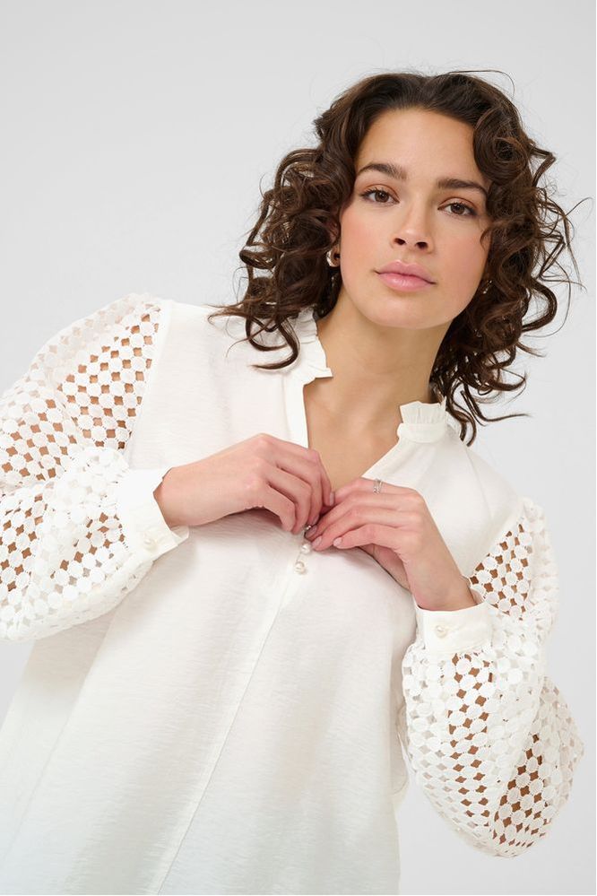 Kaffe Chalk Tulle Blouse