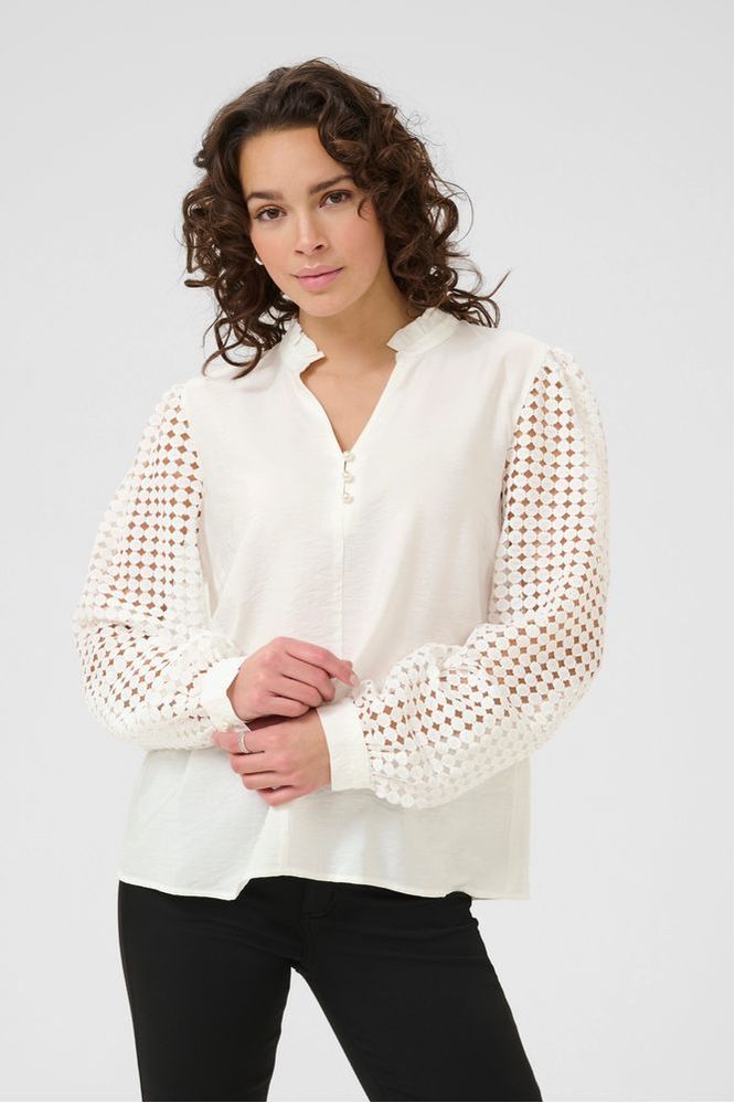 Kaffe Chalk Tulle Blouse