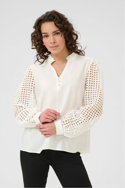 Kaffe Chalk Tulle Blouse