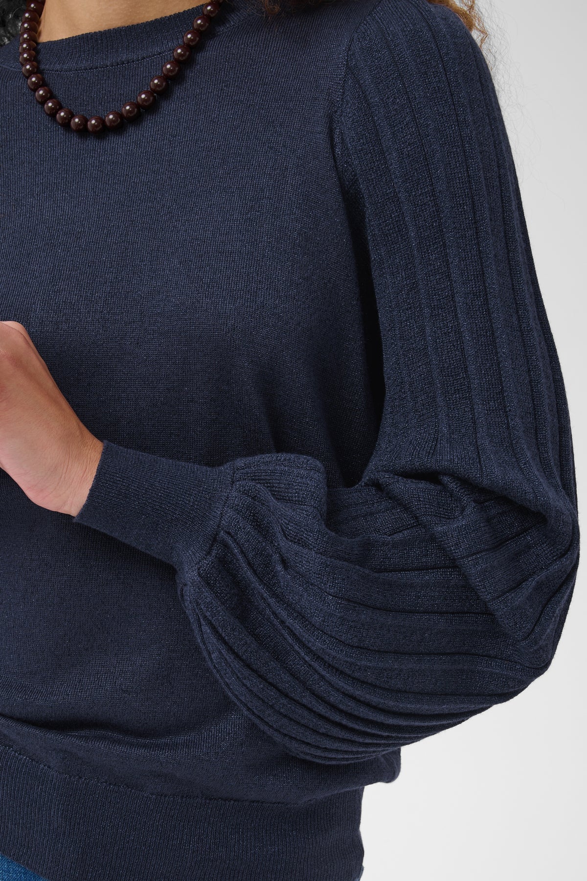 Kaffe Aregina Pleat LS Pullover - Graphite