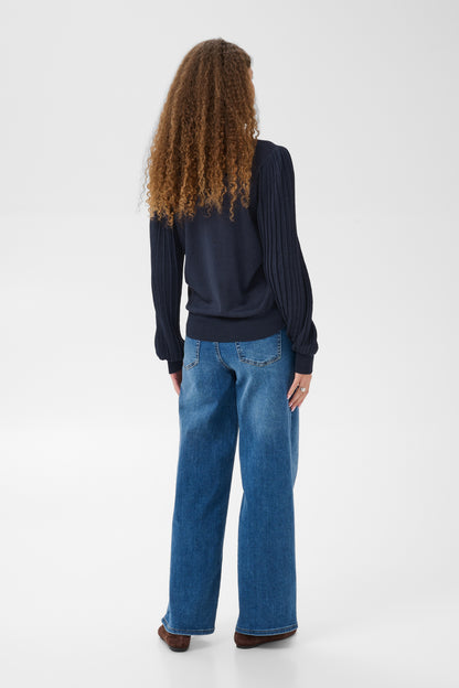 Kaffe Aregina Pleat LS Pullover - Graphite