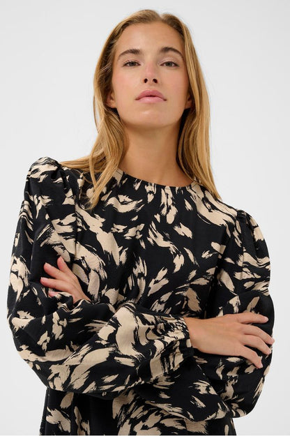 Kaffe KAulla Dress Black Gray Graphic