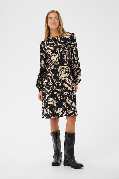 Kaffe KAulla Dress Black Gray Graphic