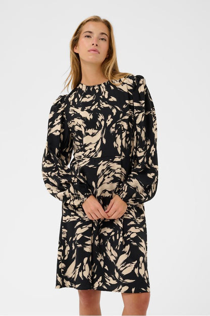 Kaffe KAulla Dress Black Gray Graphic