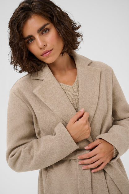 Kaffe KAsaturn Coat Beige Smoke Melange