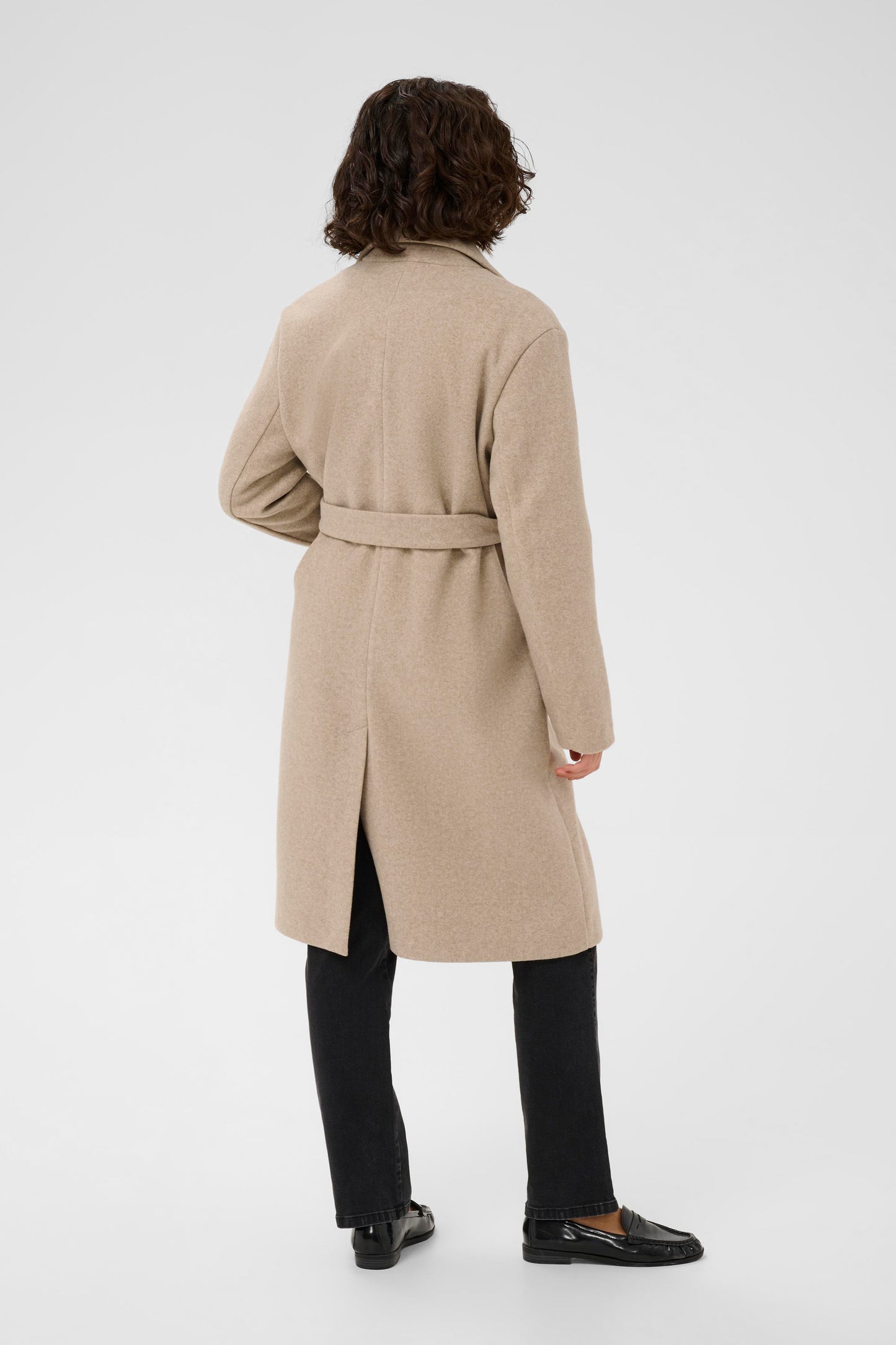 Kaffe KAsaturn Coat Beige Smoke Melange