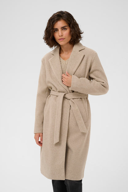 Kaffe KAsaturn Coat Beige Smoke Melange