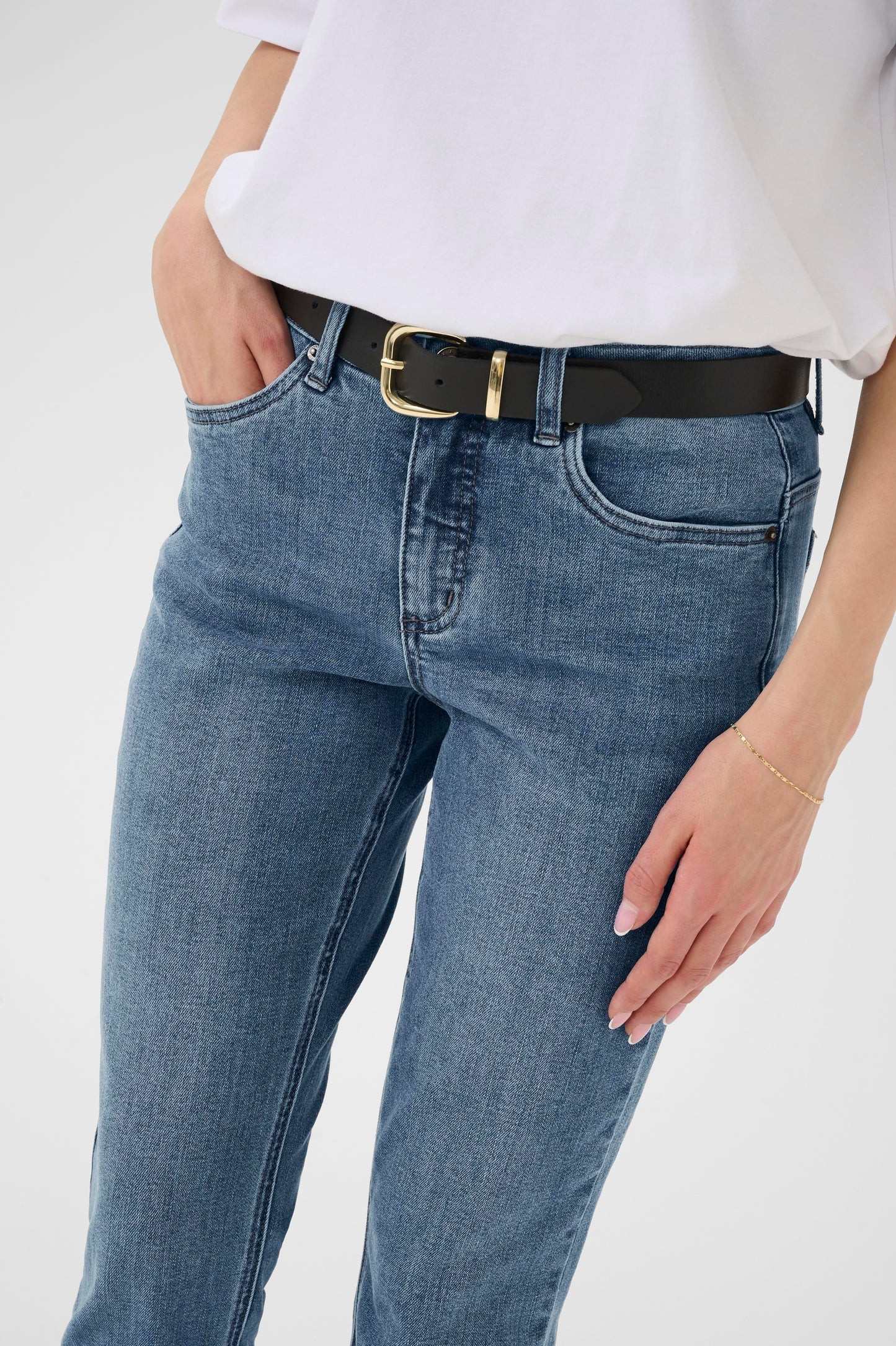 Kaffe KAriver Cropped Jeans Medium Blue Denim