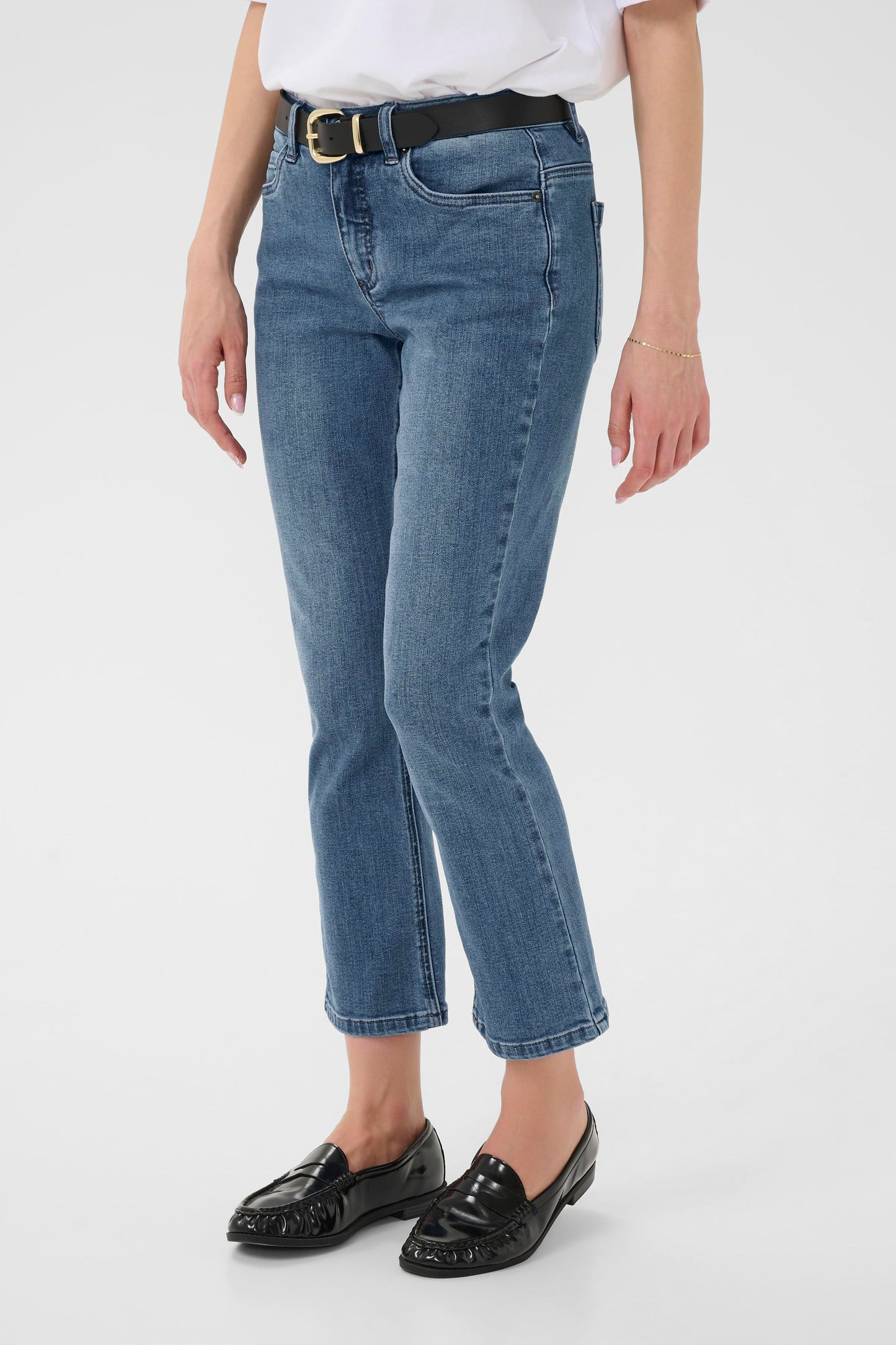 Kaffe KAriver Cropped Jeans Medium Blue Denim