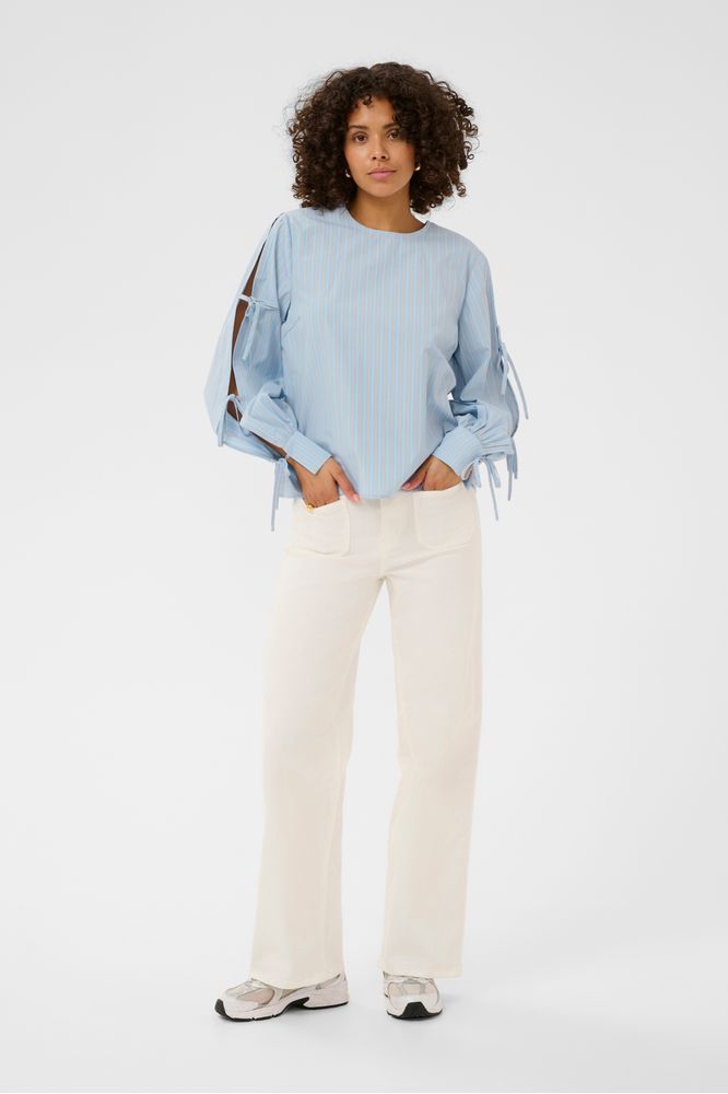 Kaffe KAlevia Blouse Powder Blue Stripe