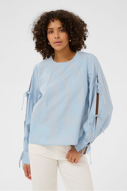 Kaffe KAlevia Blouse Powder Blue Stripe
