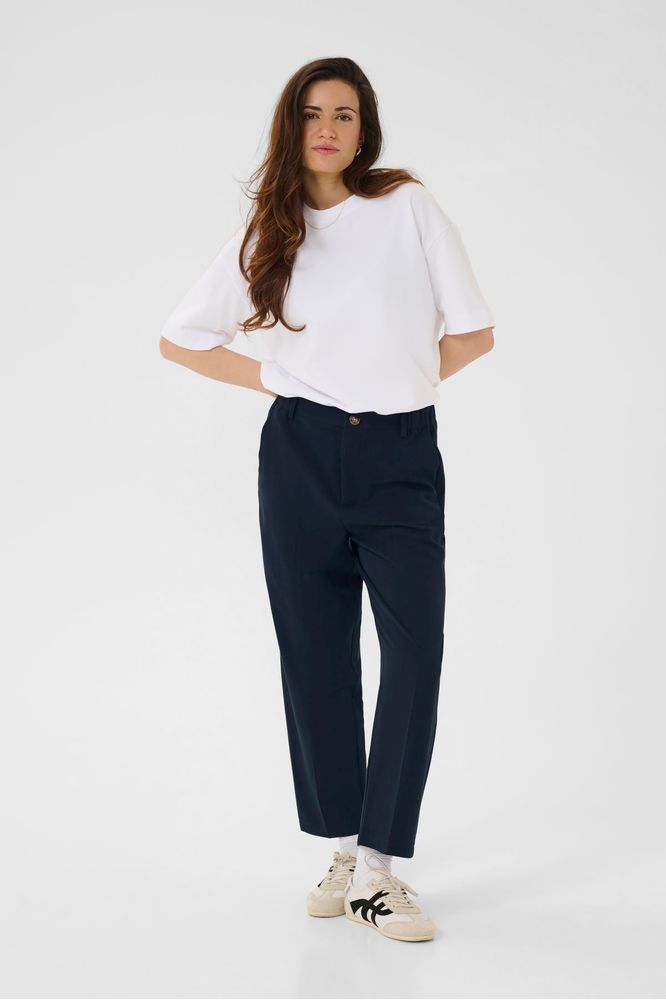 Kaffe KAheather Cropped Pants Midnight Marine