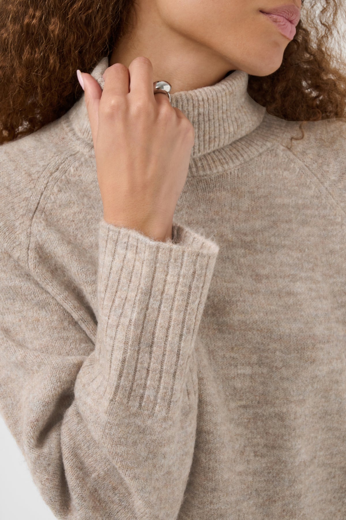 Kaffe KAerin Rollneck Desert Taupe
