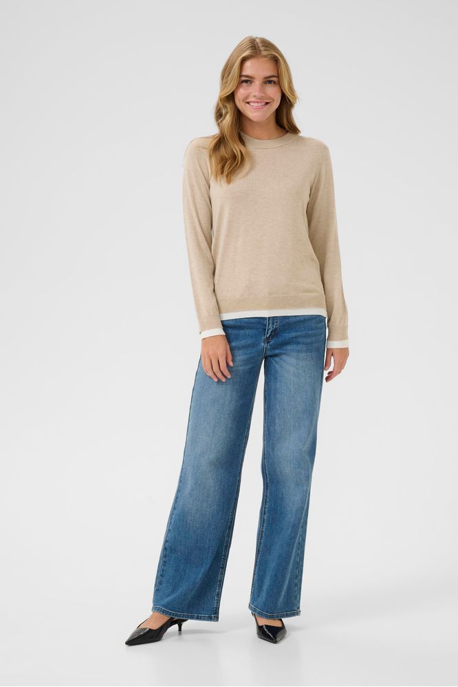Kaffe KAlizza Contrast Pullover Feather Gray