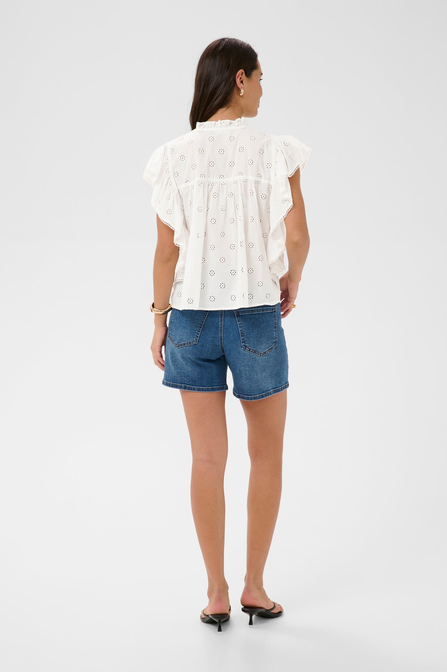 Kaffe KAfiona Frill Top Chalk