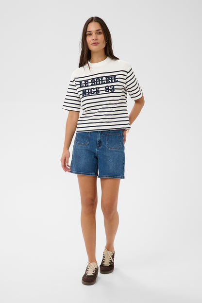 Kaffe KAnolia T-Shirt Chalk Stripe