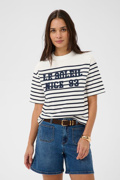 Kaffe KAnolia T-Shirt Chalk Stripe