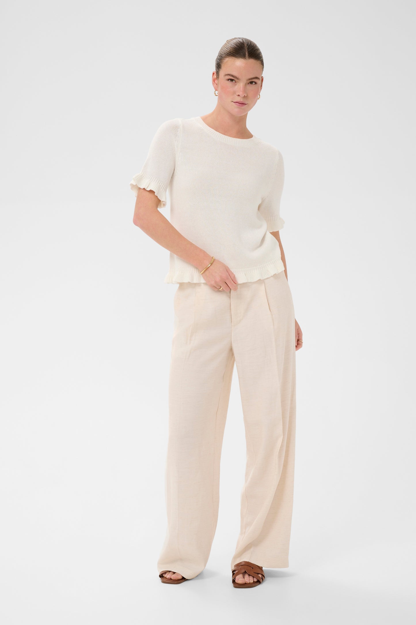 Kaffe KAlindsay Knit Pullover Chalk