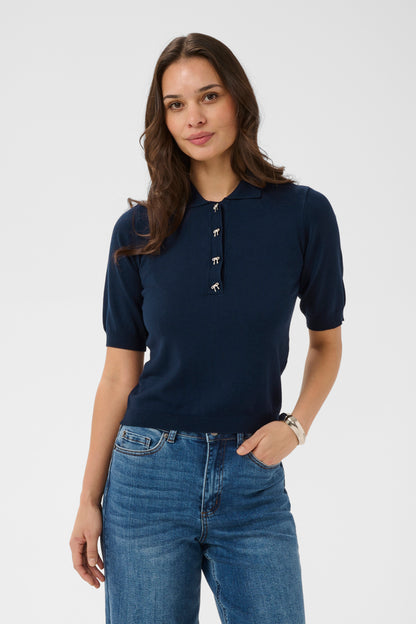 Kaffe KAlizza Polo Pullover Midnight Marine