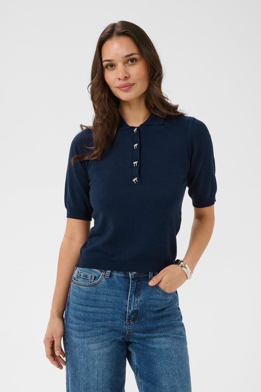 Kaffe KAlizza Polo Pullover Midnight Marine