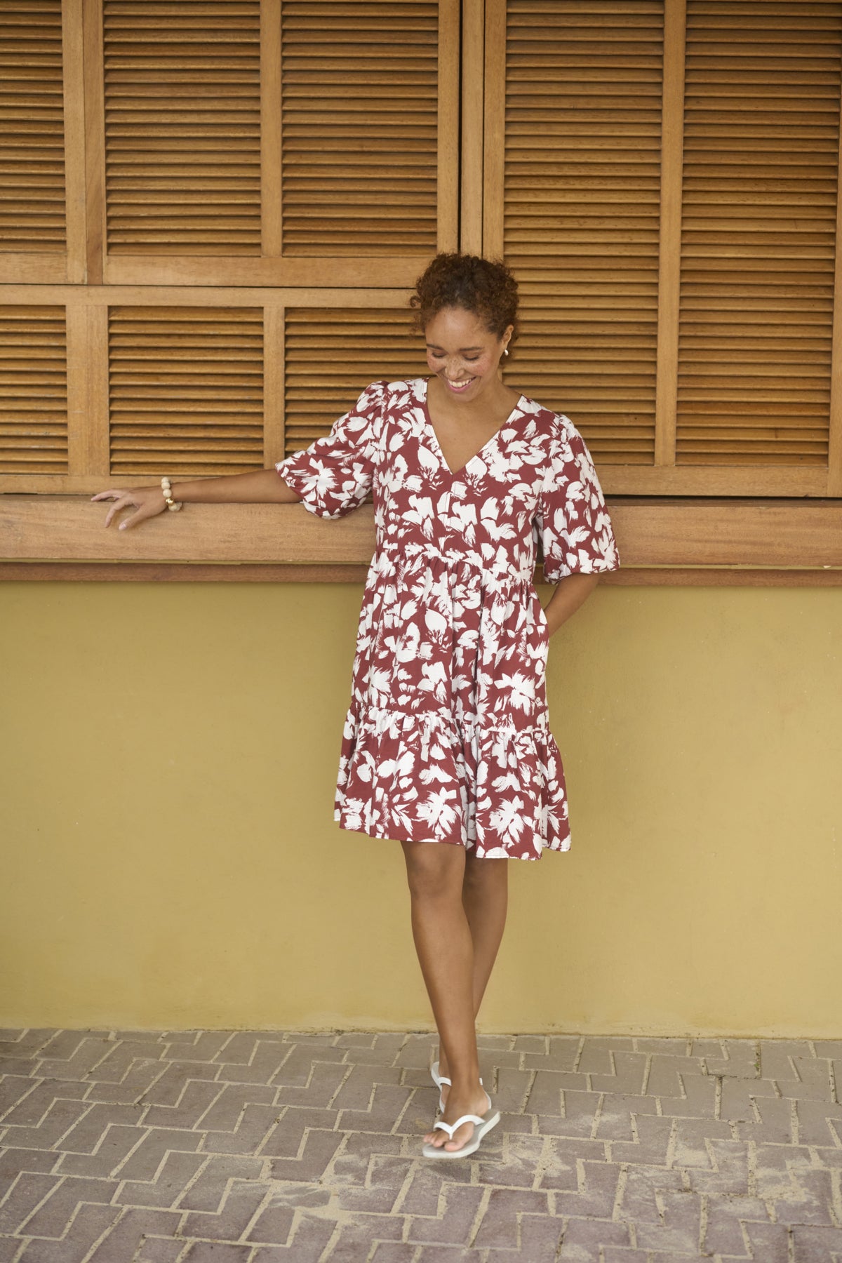 Kaffe KAevie Dress Henna Chalk Flower
