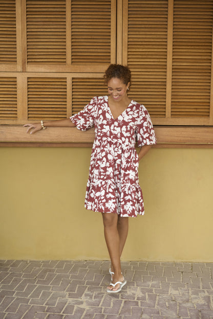 Kaffe KAevie Dress Henna Chalk Flower