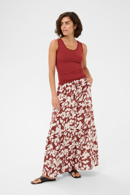 Kaffe KAevie Skirt Henna Chalk Flower
