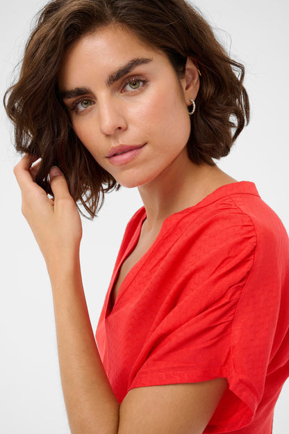 Kaffe KAgina Blouse Poppy Red