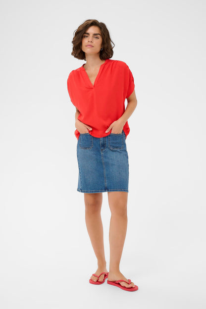 Kaffe KAgina Blouse Poppy Red