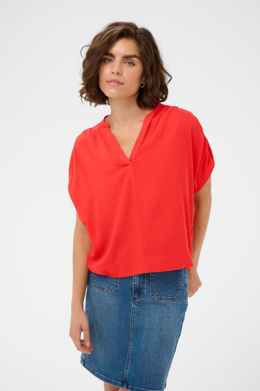 Kaffe KAgina Blouse Poppy Red