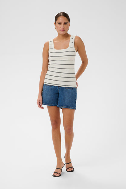 Kaffe KAmorita Knit Top Silver Turtledove/Black