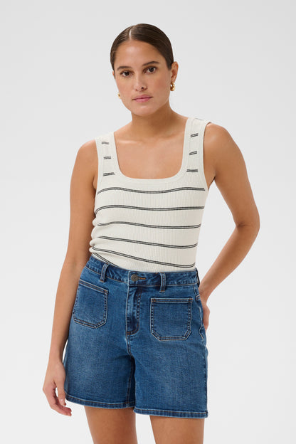 Kaffe KAmorita Knit Top Silver Turtledove/Black