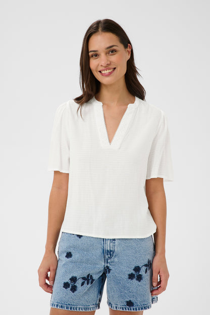 Kaffe KAgina Lace Blouse Chalk