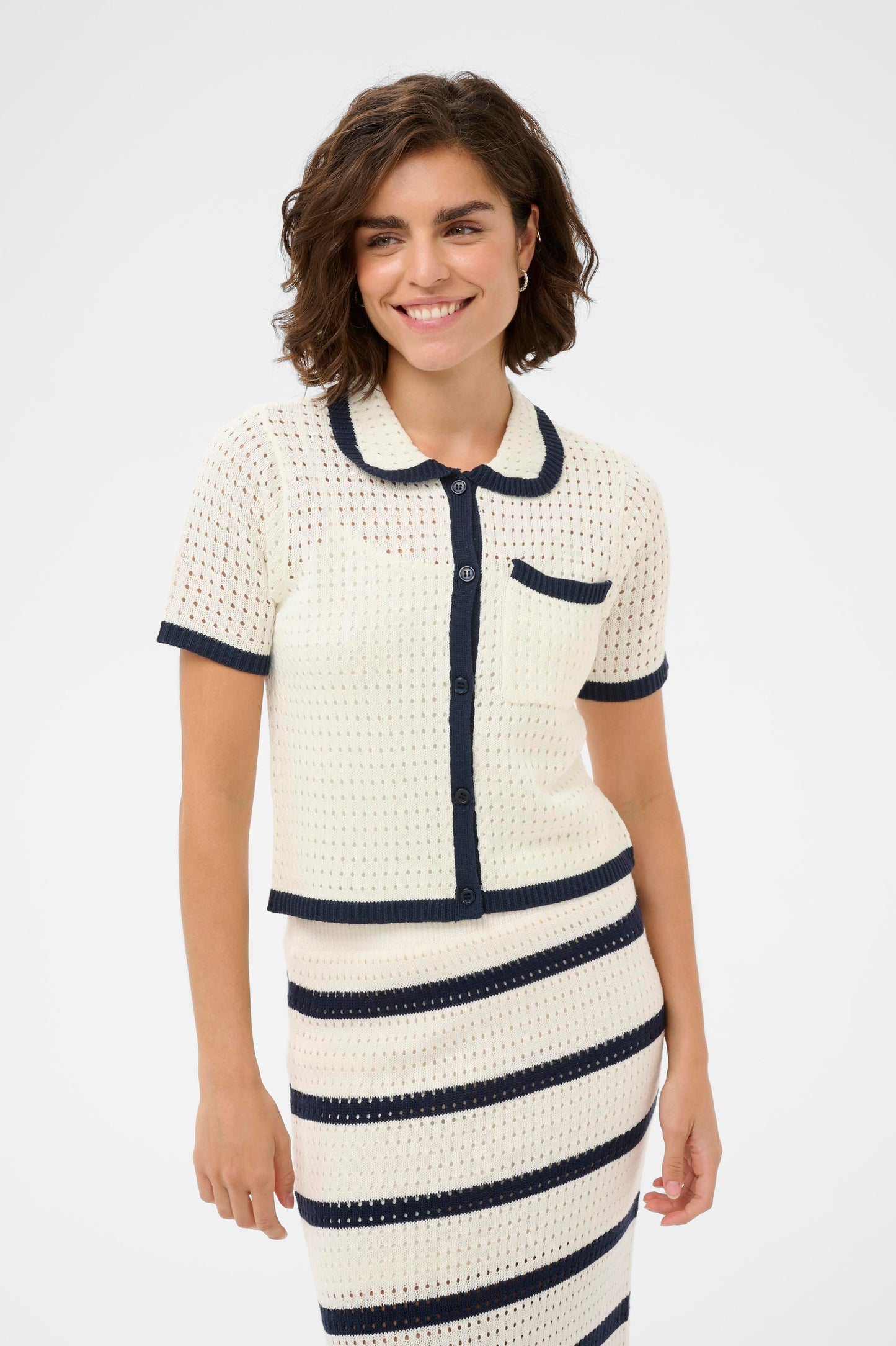 Kaffe KAbrianna Knit Cardigan Chalk