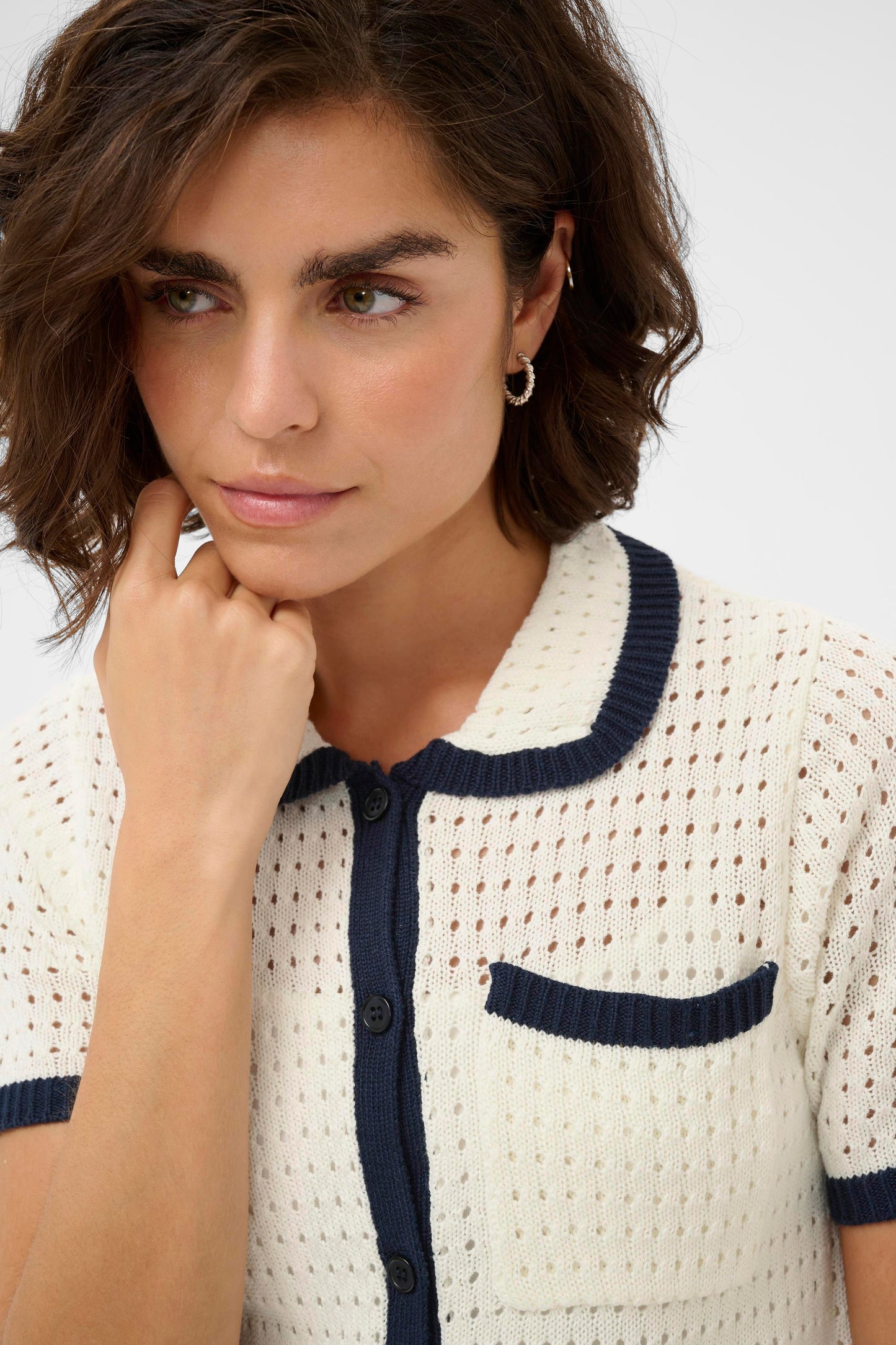 Kaffe KAbrianna Knit Cardigan Chalk