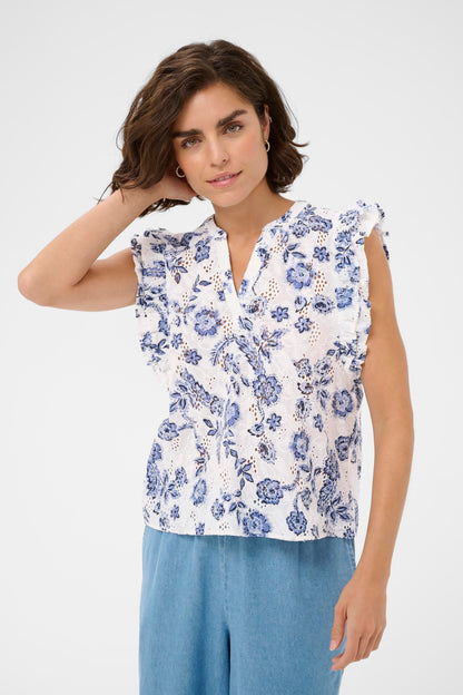 Kaffe KAluisa Top Chalk Midnight Flower