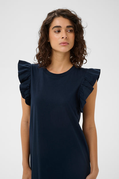 Kaffe KAcelina Flounce Dress Midnight