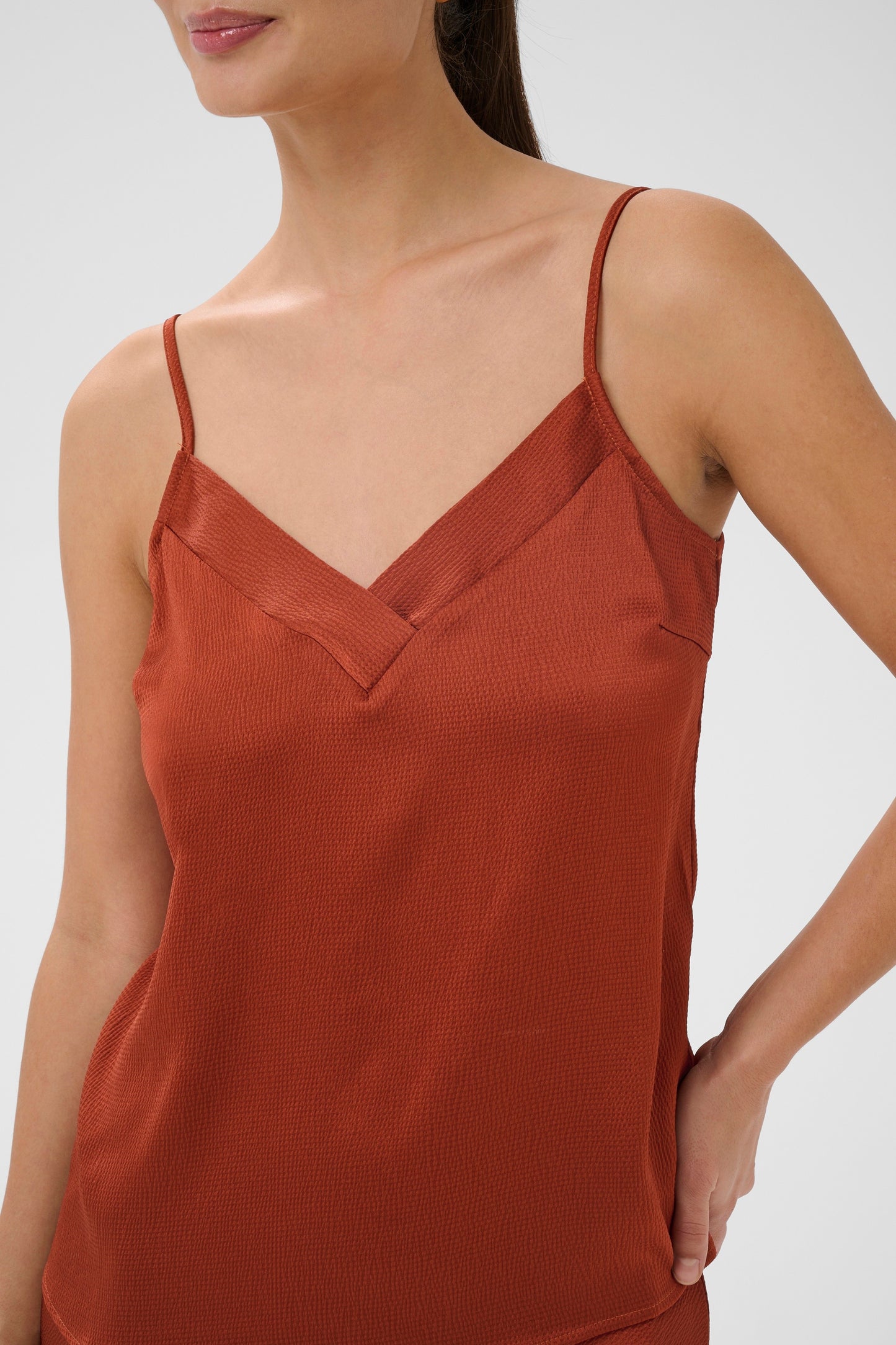 Kaffe KAlotte Strap Top Henna