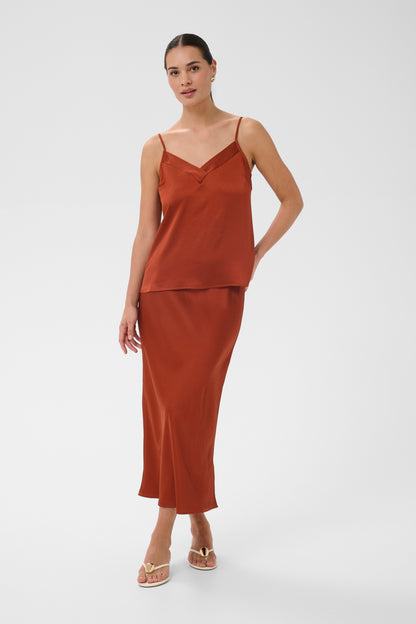 Kaffe KAlotte Strap Top Henna