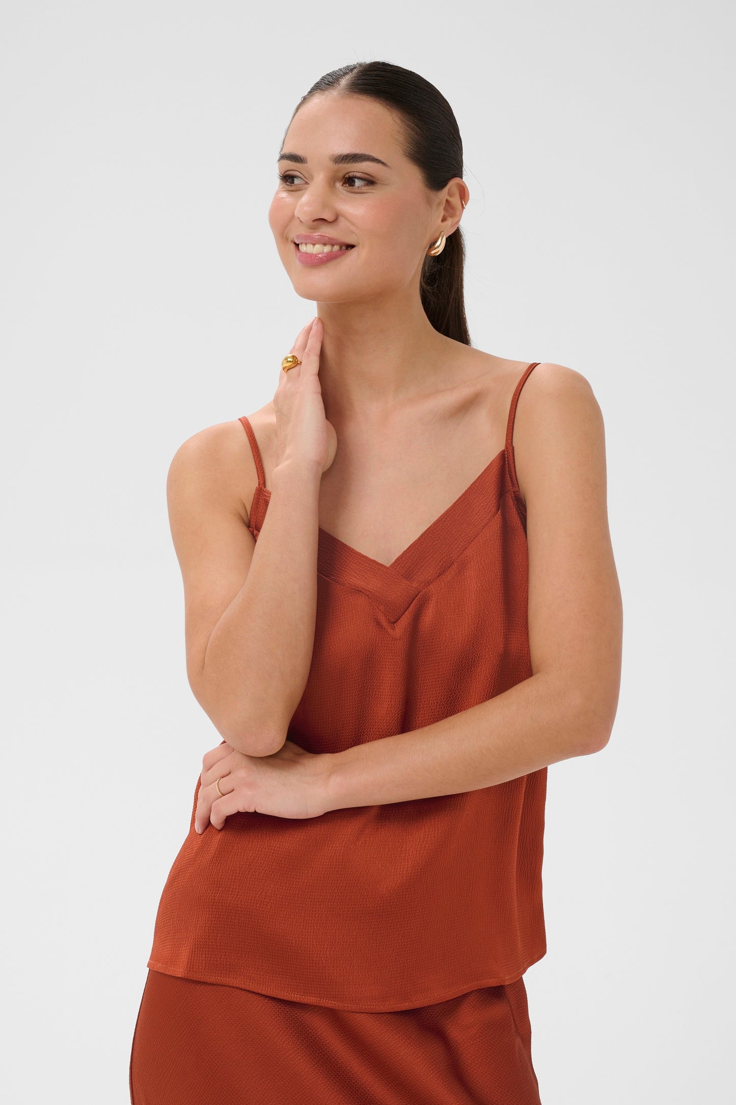 Kaffe KAlotte Strap Top Henna